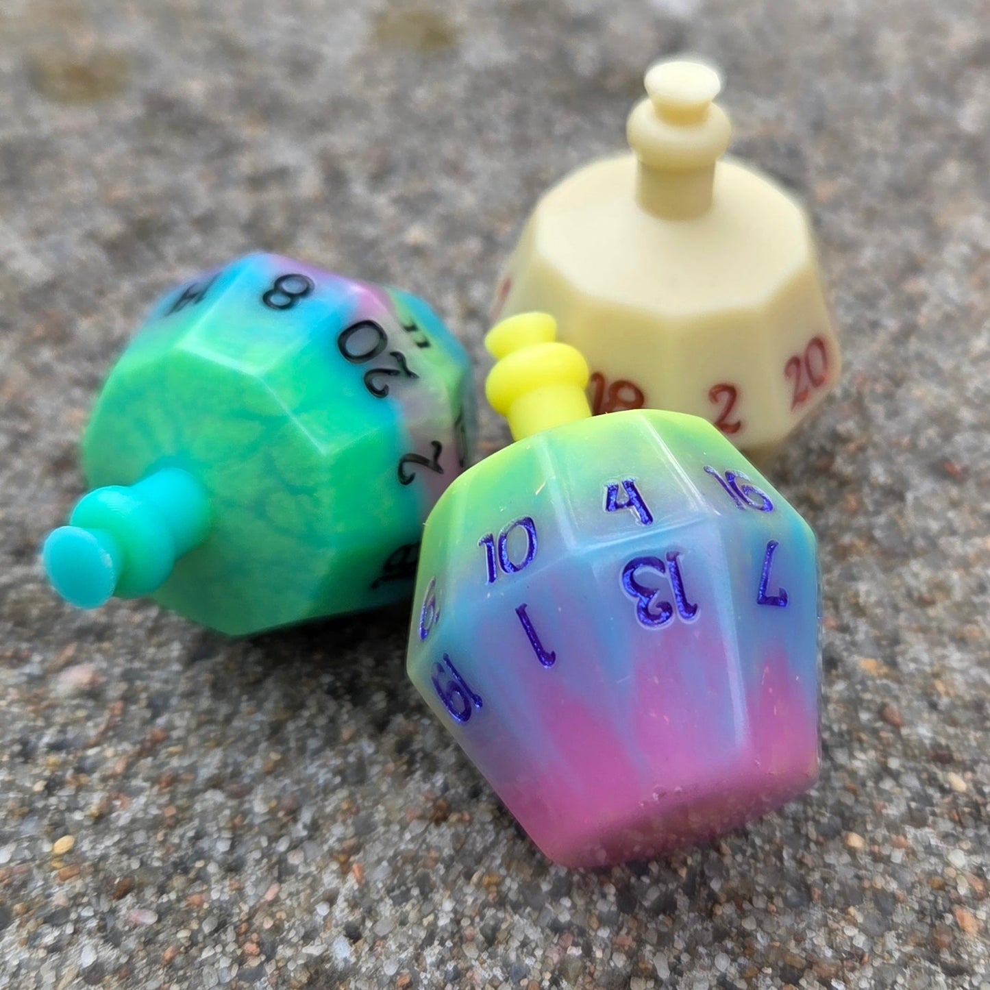 Individual Potion Bottle Glow in the Dark Alternative Shaped Functional TTRPG Handmade Resin D20 Gaming Dice