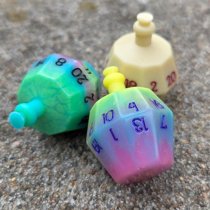 Individual Potion Bottle Glow in the Dark Alternative Shaped Functional TTRPG Handmade Resin D20 Gaming Dice