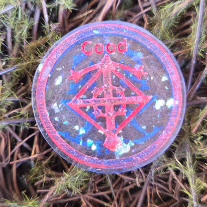 'Morality Coin' Individual Glow in the Dark Good vs Evil Handmade Resin D2 Gaming TTRPG Chance Flip