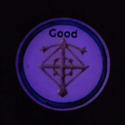 'Morality Coin' Individual Glow in the Dark Good vs Evil Handmade Resin D2 Gaming TTRPG Chance Flip