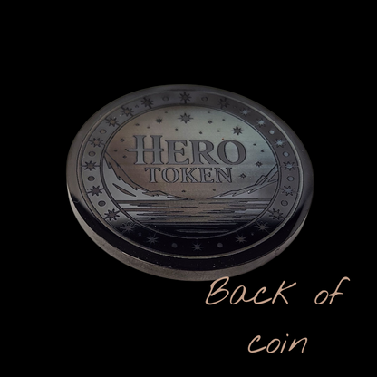 Metal Hero Token — Laser-Engraved Stainless Steel RPG Coin