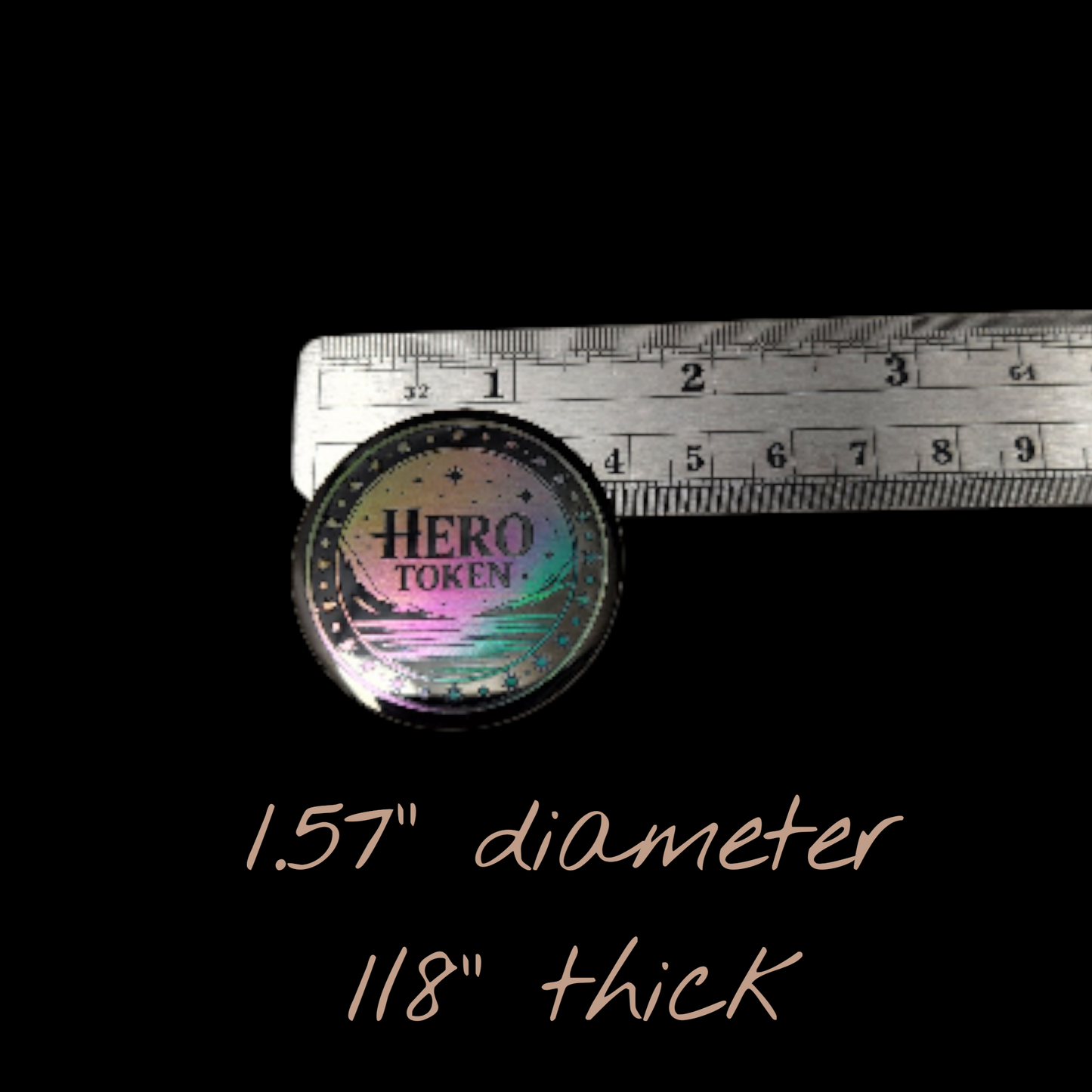 Metal Hero Token — Laser-Engraved Stainless Steel RPG Coin