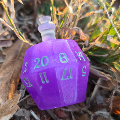 Individual Potion Bottle Alternative Shaped Functional TTRPG Handmade Resin D20 Gaming Dice