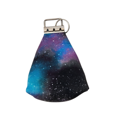 Keychain dice pouch, galaxy themed