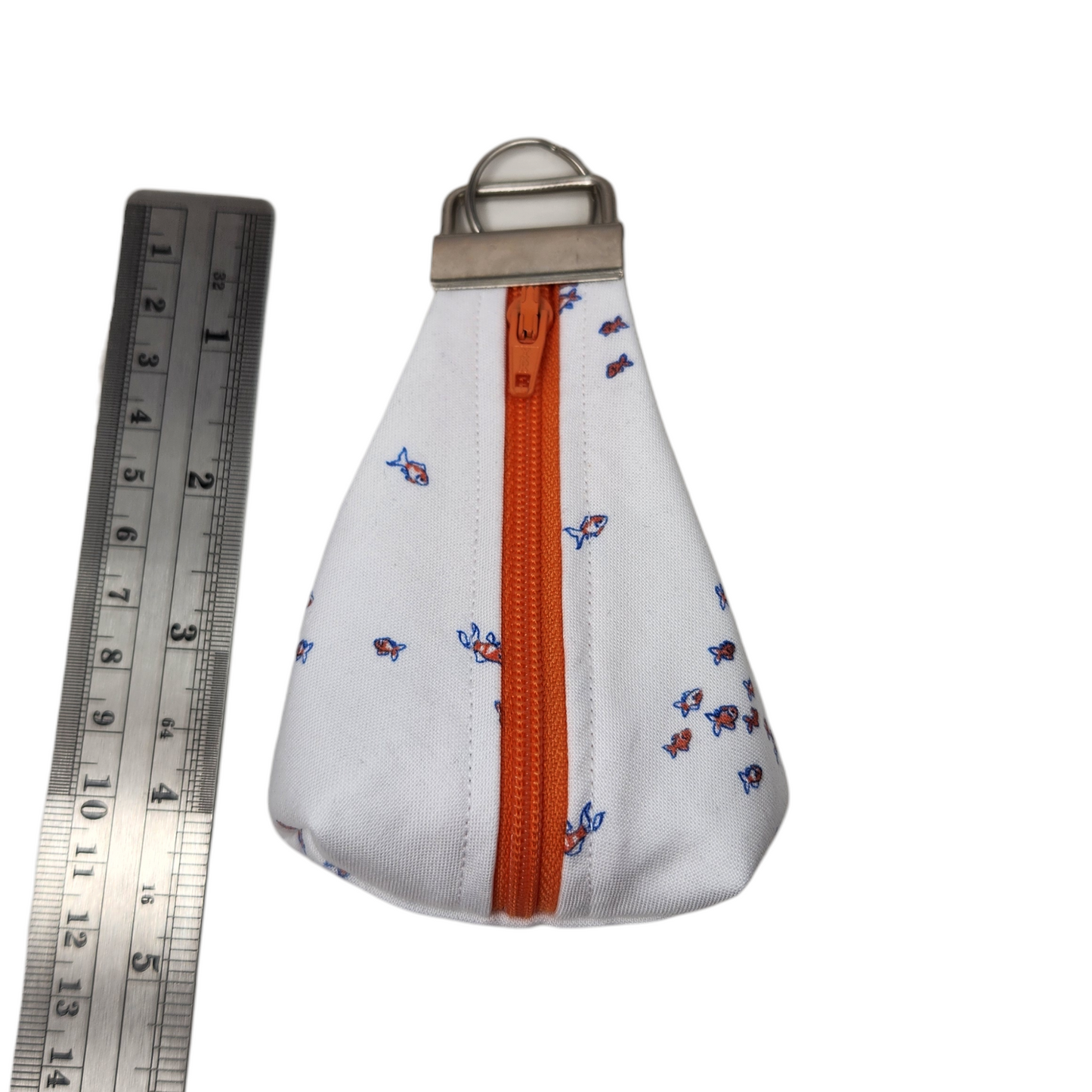 Keychain dice pouch, goldfish themed.