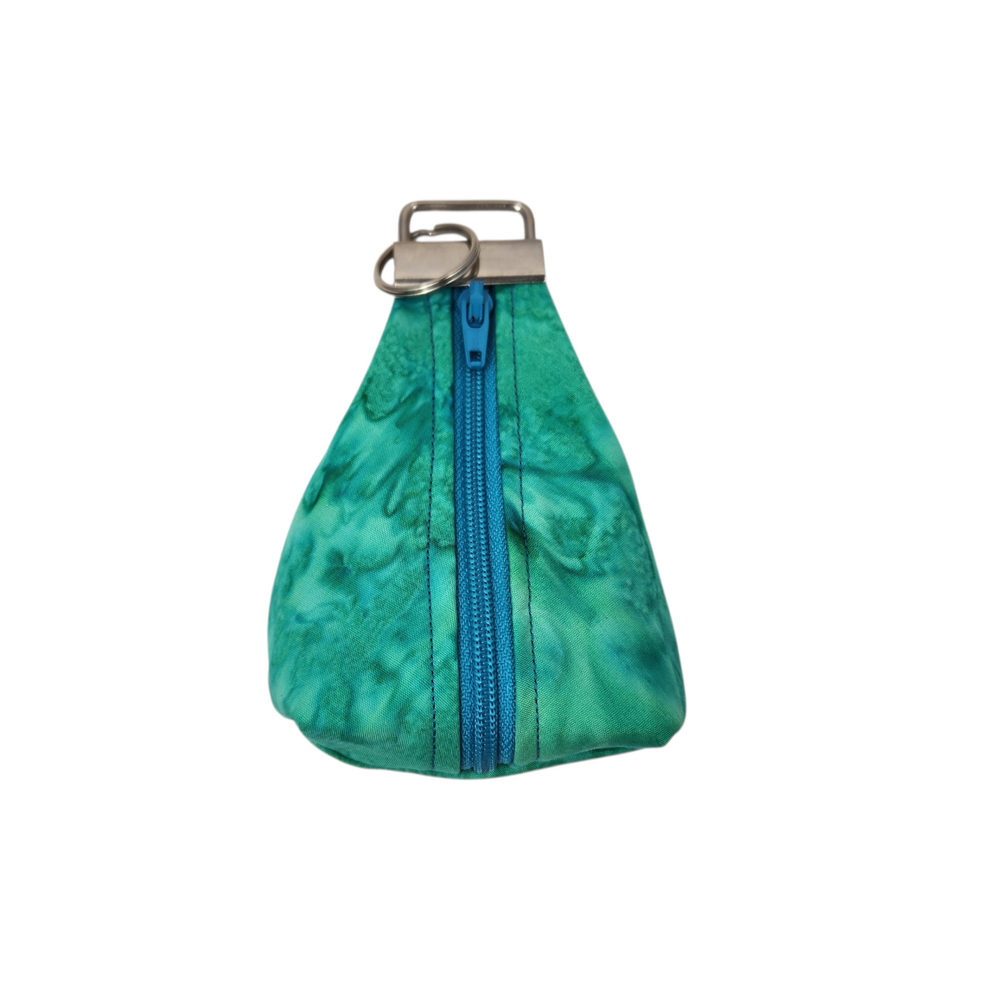 Keychain dice pouch, blue and green