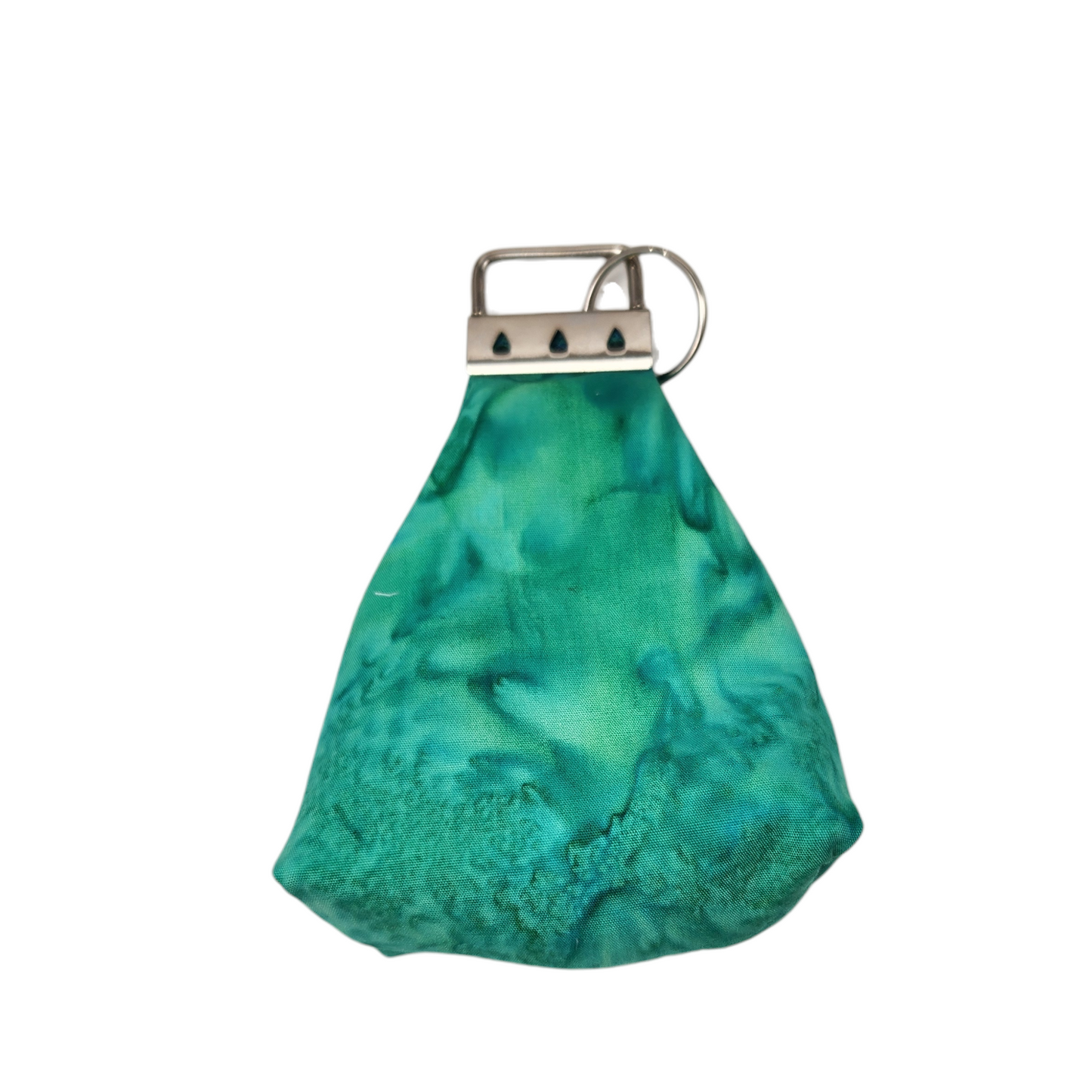 Keychain dice pouch, blue and green