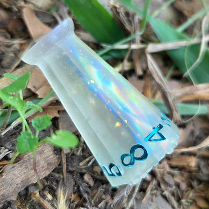 'Cone of Frost' Spell Specific Frosted Rainbow Handmade Resin Alternative Shaped D8 Individual TTRPG Gaming Dice