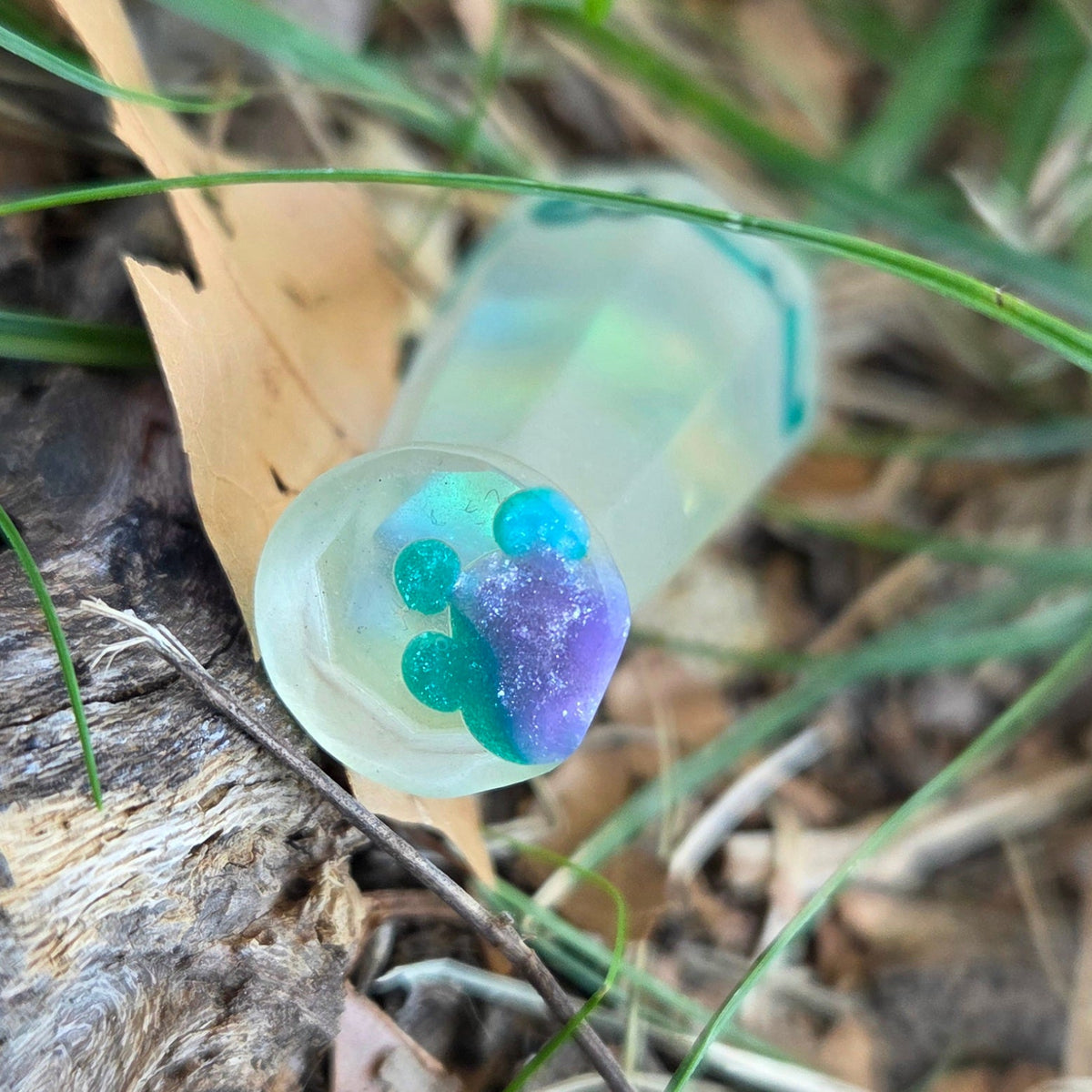 'Cone of Frost' Spell Specific Frosted Rainbow Handmade Resin Alternative Shaped D8 Individual TTRPG Gaming Dice