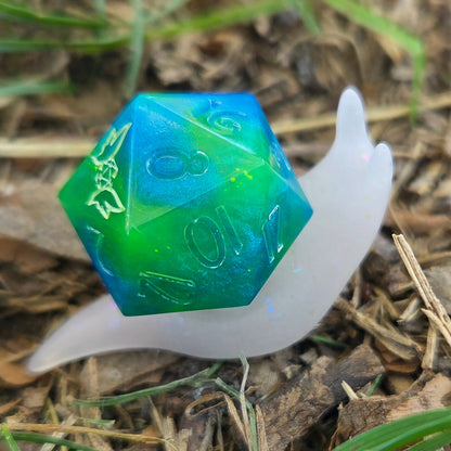 Dice Snail Pins – One-of-a-Kind Handmade Glow-in-the-Dark Resin Accessories