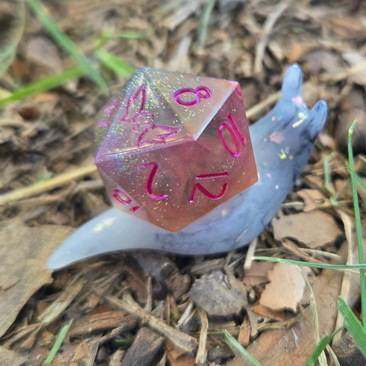 Dice Snail Pins – One-of-a-Kind Handmade Glow-in-the-Dark Resin Accessories