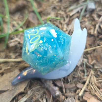 Dice Snail Pins – One-of-a-Kind Handmade Glow-in-the-Dark Resin Accessories