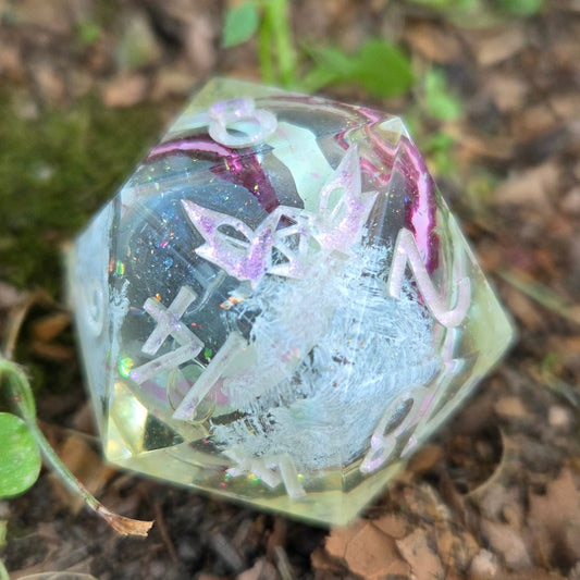 Planetary Alignment - Handmade Planet Liquid-Core Resin D20, 30mm