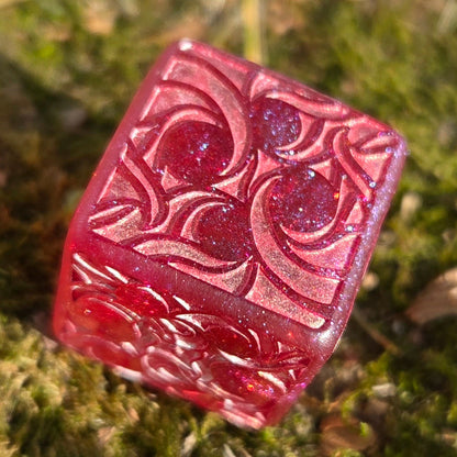 Making Waves - Handmade Hand-Painted Resin D6 with Wave Pips, Oversized