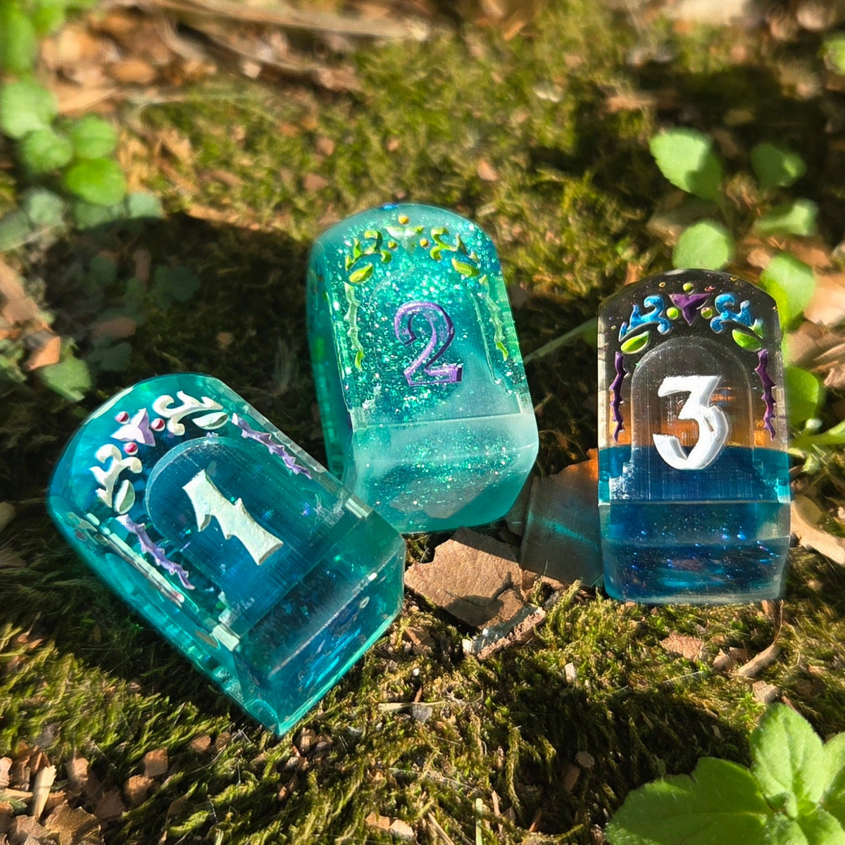 Beyond the Grave - Handmade Grave-Shaped Resin D4 with High-Contrast Ink