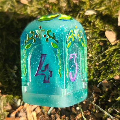Beyond the Grave - Handmade Grave-Shaped Resin D4 with High-Contrast Ink