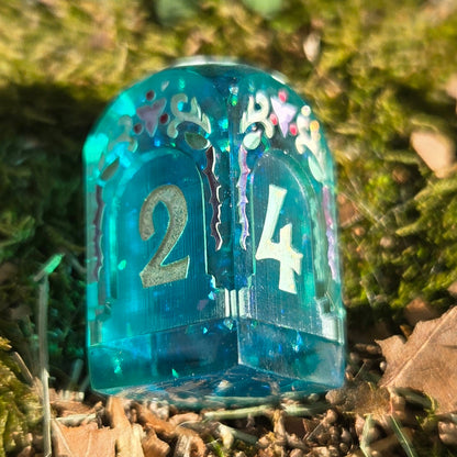 Beyond the Grave - Handmade Grave-Shaped Resin D4 with High-Contrast Ink