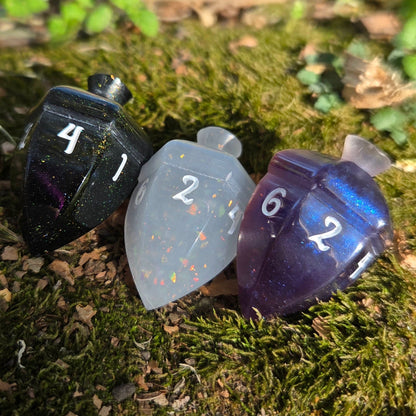 One-of-A-Kind Individual Spinning Acorn Top Handmade Resin D6 Dice
