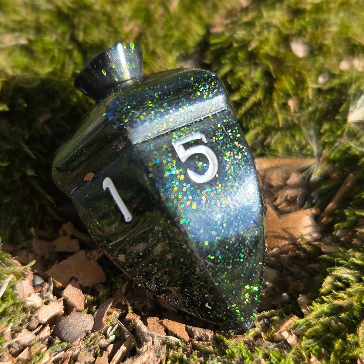 One-of-A-Kind Individual Spinning Acorn Top Handmade Resin D6 Dice