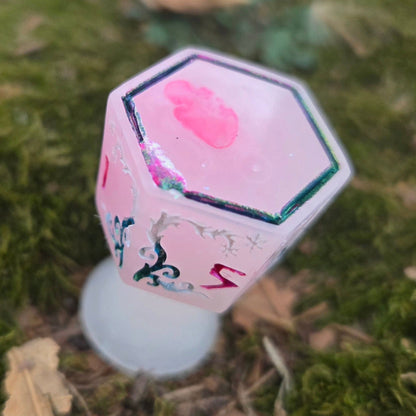 'Frostbite' Spell Specific Frosted Glow in the Dark Handmade Resin Alternative Shaped D6 Individual TTRPG Gaming Dice (Copy)