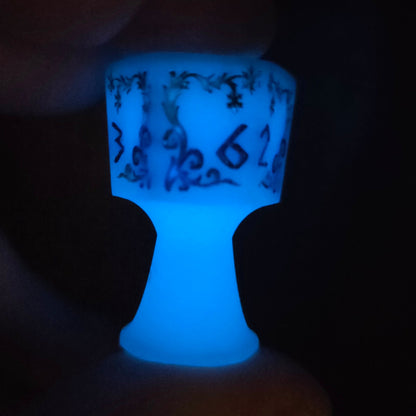 'Frostbite' Spell Specific Frosted Glow in the Dark Handmade Resin Alternative Shaped D6 Individual TTRPG Gaming Dice (Copy)