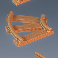 Dwarf Mine Carts and Tracks Scatter – Rails, Ore Wagons, Tables, and Terrain