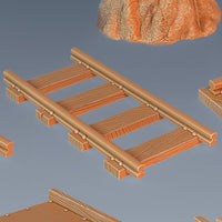 Dwarf Mine Carts and Tracks Scatter – Rails, Ore Wagons, Tables, and Terrain