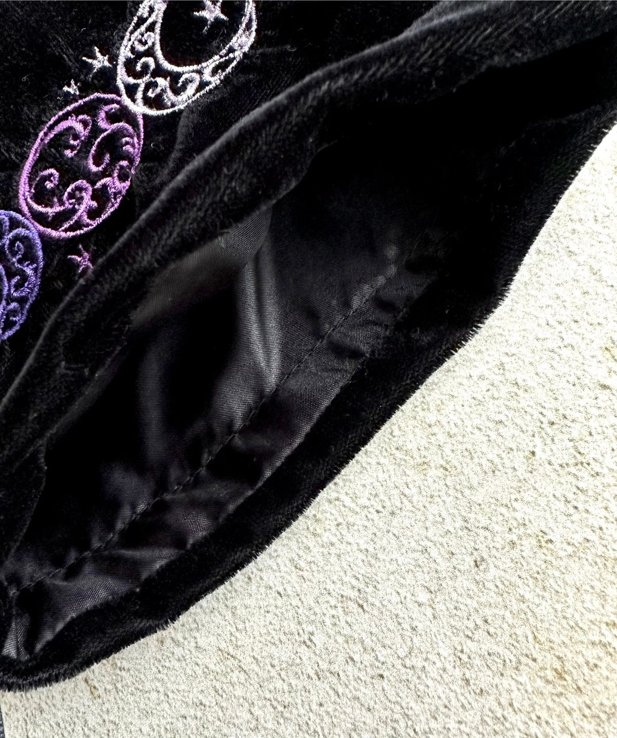 Triple Moon Velvet Tarot Bag with Drawstring – Witchy Gift for Tarot & Oracle Lovers
