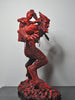 Krampus I Statue, Hand Painted Resin Sculpture, Red Finish | Mythical Creature Figurine | Unique Dark Christmas Demon, Gothic Folklore Decor
