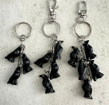 Murder of Crows Keychain – Goth Witchy Bag Charm for Horror Lovers, Witches & Halloween