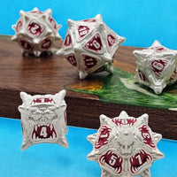 Oni Metal Dice Set – 7-Piece Demon-Inspired RPG Dice