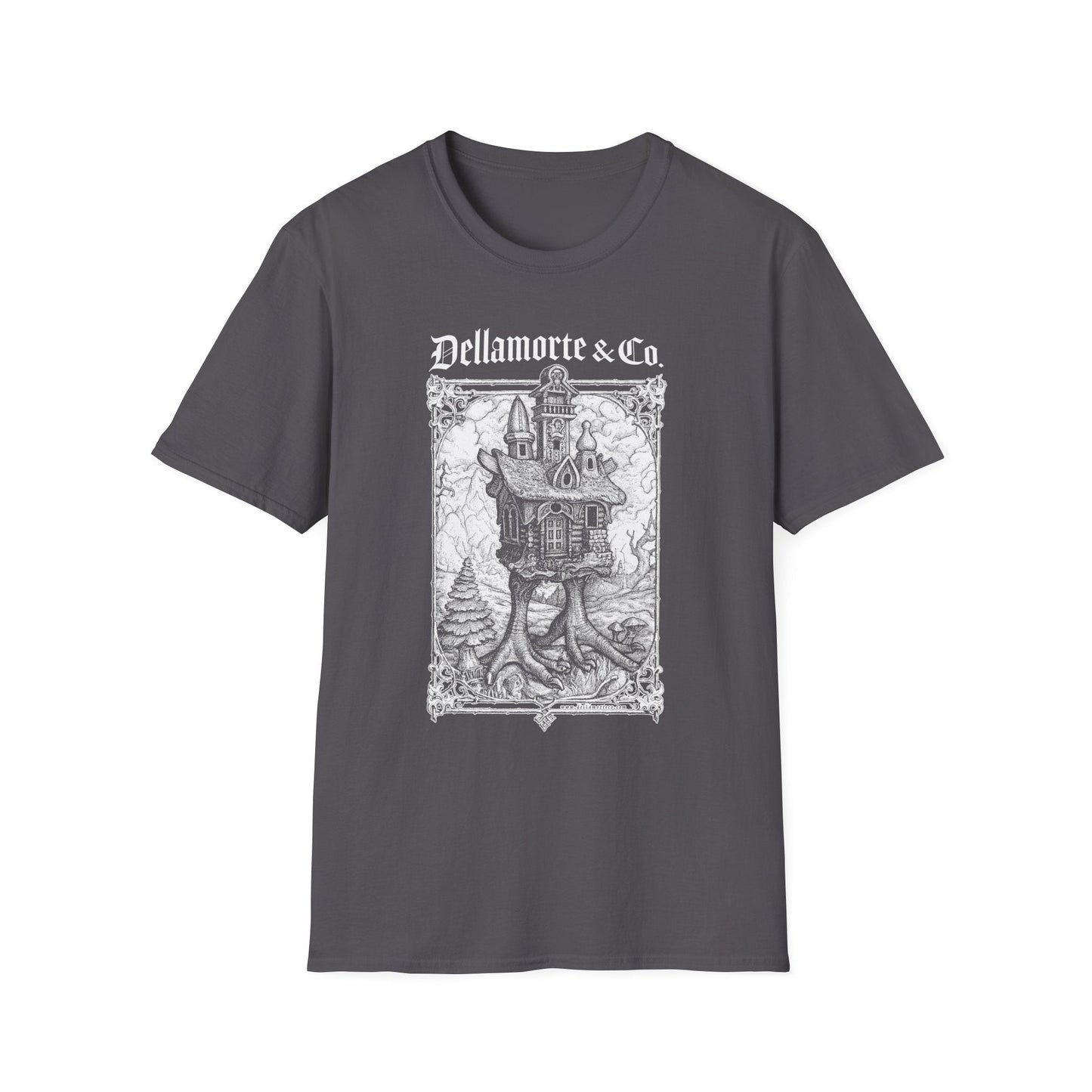Baba Yaga Hut Shirt | Slavic Folklore Witch House Tee by Dellamorte Art | Chicken-Leg Hut T-Shirt | Dark Fairytale Gothic Apparel