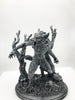 Werewolf Statue, Hand Painted Grayscale Resin Sculpture | Gothic Halloween Legendary Monster Figurine | Dark Art for Spooky Home Decor