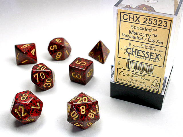 Speckled® Polyhedral Mercury™ 7-Die Set Dnd Dice Set CHX25323 Red/Black