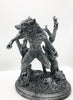 Werewolf Statue, Hand Painted Grayscale Resin Sculpture | Gothic Halloween Legendary Monster Figurine | Dark Art for Spooky Home Decor