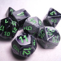 Gemini 5 Polyhedral Black-Grey w/green 7 Die Set