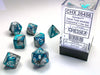 Gemini® Mini-Polyhedral Steel-Teal/white 7-Die Set (Mini Poly Release 2)