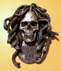 Medusa Skull Wall Plaque, Hand Painted Resin Sculpture | Mythic Gothic Wall Art | Medusa Skull Plaque for Gothic and Fantasy Home Decor, 10"