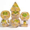 Potted Succulent 7-Dice Set w/Yellow Numbers Dnd Dice Set