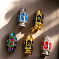 Metal Bullet Dice Set – 7-Piece with Ammo Case