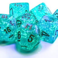 Borealis Polyhedral Teal/Gold Luminary 7-Die Set