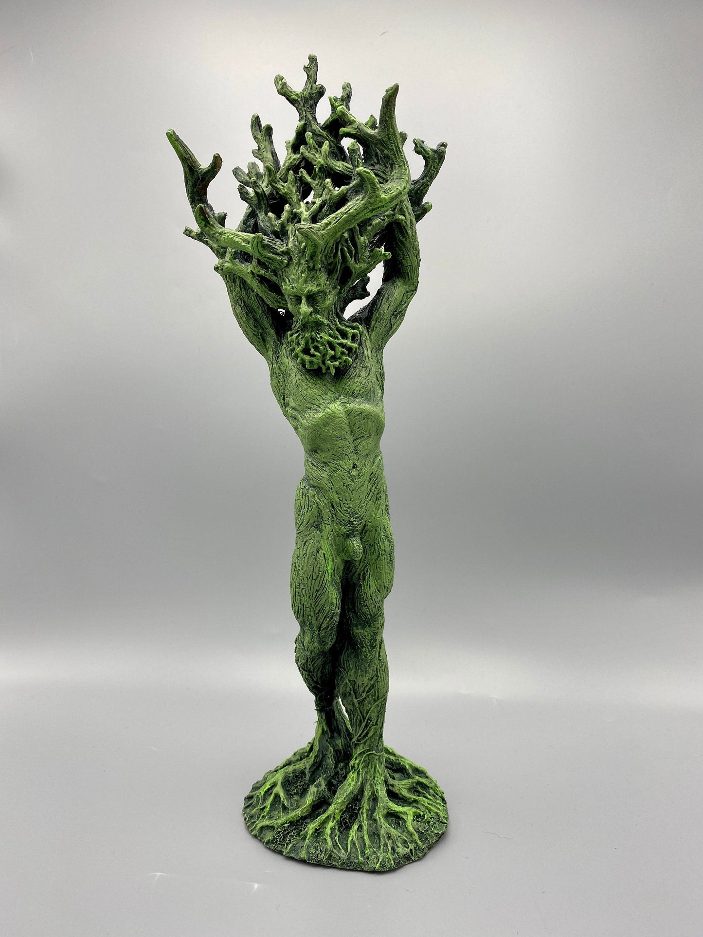 Green Man Cernunnos Statue – 15" Tree Spirit Resin Sculpture