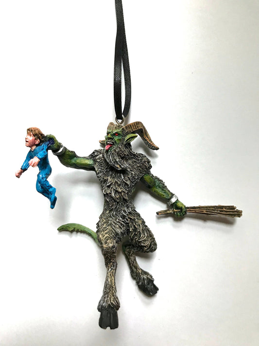 Krampus III Ornament, Full Color Resin Sculpture | Christmas Legend Figurine | Unique Dark Christmas Demon Ornament for Holiday Decor