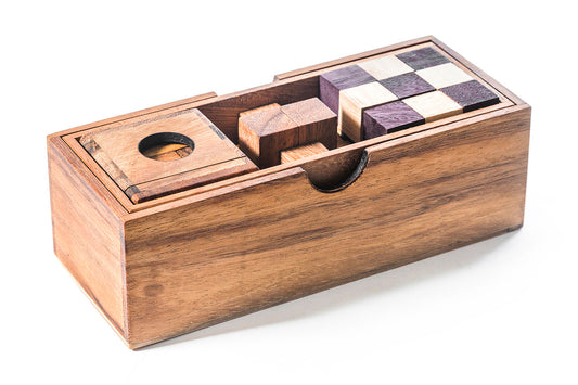 3 Wooden Brain Teaser Puzzle Gift Set - Soma, Snake & Burr