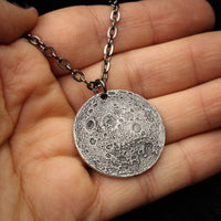 Full Moon Silver Necklace or Charm