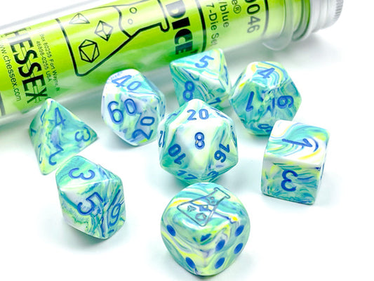 Festive® Polyhedral Garden/blue 7-Die Set | Out of Production Dice Set Rare