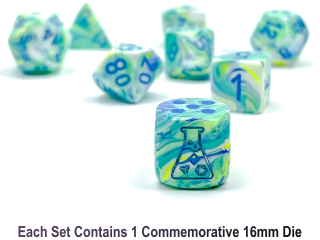 Festive® Polyhedral Garden/blue 7-Die Set | Out of Production Dice Set Rare