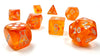 Borealis® Polyhedral Blood Orange/white Luminary™ 7-Die Set (with bonus die)