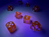 Borealis® Polyhedral Blood Orange/white Luminary™ 7-Die Set (with bonus die)