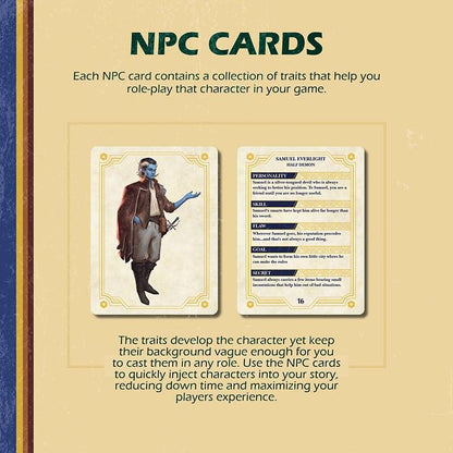 NPC Booster Set 1 | 18 Illustrated RPG Character Cards for D&D & Tabletop Games